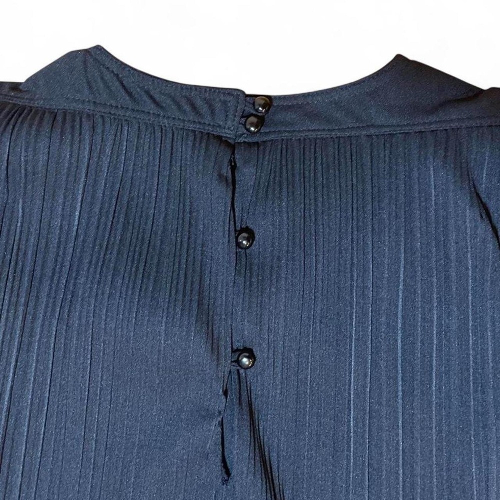 Vintage Black Pleated Tiered Dress Women's Large Party Minimalist Whimsygoth - Picture 7 of 7